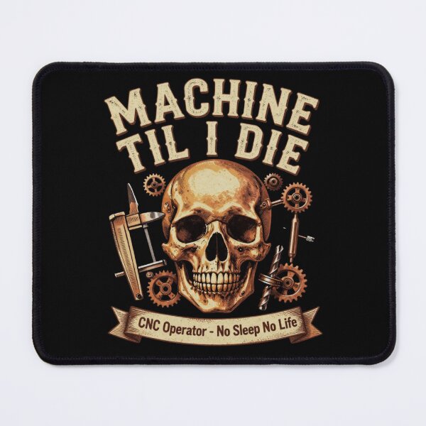 Item preview, Machine Til I Die | CNC Machinist Skull Shirt designed and sold by LabCore.