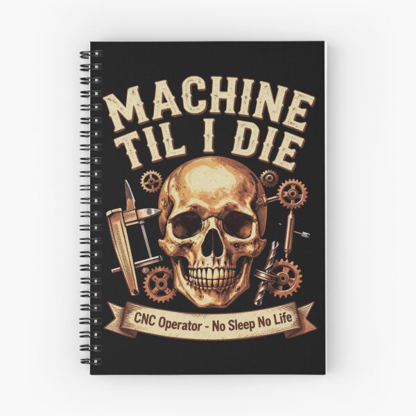 Item preview, Machine Til I Die | CNC Machinist Skull Shirt designed and sold by LabCore.