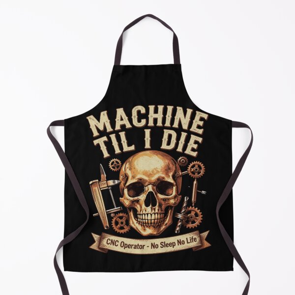 Item preview, Machine Til I Die | CNC Machinist Skull Shirt designed and sold by LabCore.