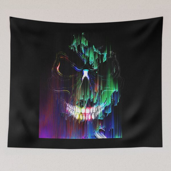 Item preview, Cyberpunk Glitch Skull Art: Digital Static Wave designed and sold by Carpediemdeluxe.