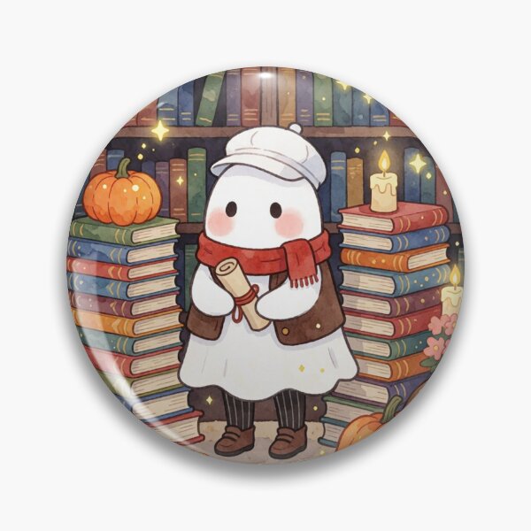 Item preview, Ghost Librarian | Cozy Bookish Halloween Spirit designed and sold by AillustriaAK.