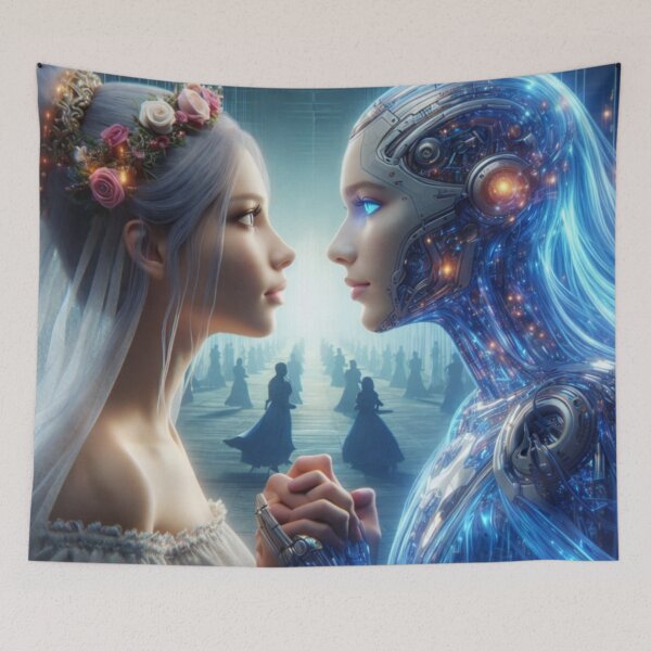 Item preview, Sci Fi Wedding | Robot Bride and Human Bride | Futuristic WLW Love designed and sold by IRON SIREN.