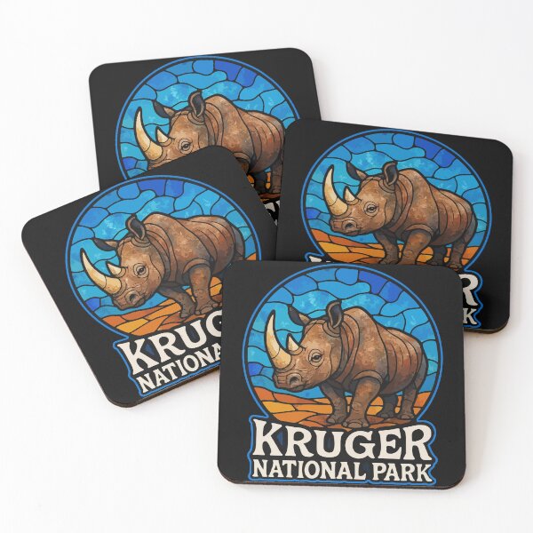 Item preview, Kruger National Park South Africa Rhinoceros Stained Glass designed and sold by TomFrontierArt.