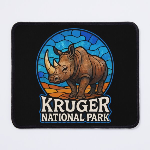Item preview, Kruger National Park South Africa Rhinoceros Stained Glass designed and sold by TomFrontierArt.