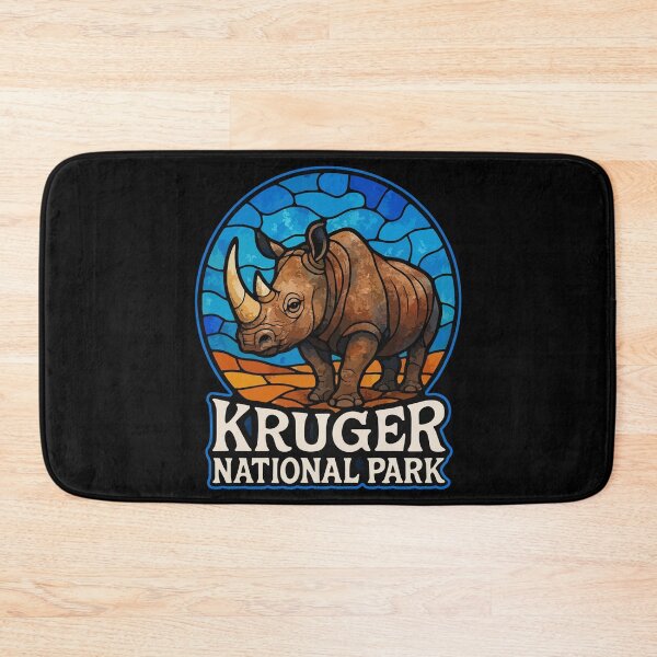 Item preview, Kruger National Park South Africa Rhinoceros Stained Glass designed and sold by TomFrontierArt.