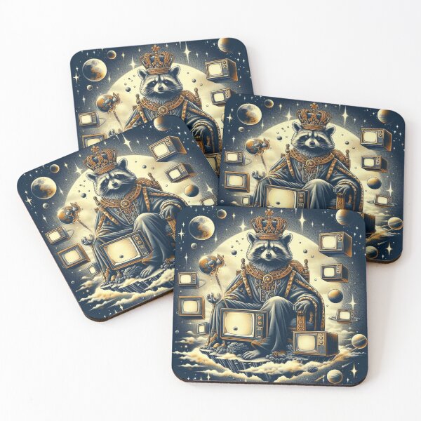 Item preview, Cosmic Raccoon King – Throne of Stars designed and sold by Dogandesighn.