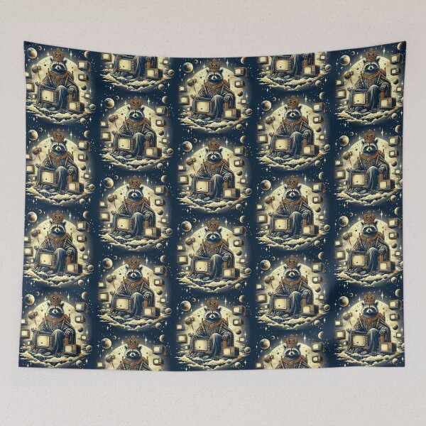 Item preview, Cosmic Raccoon King – Throne of Stars designed and sold by Dogandesighn.