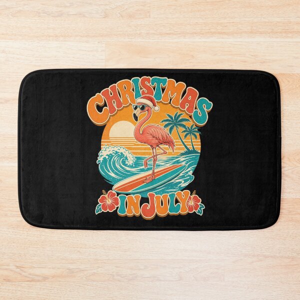Item preview, Retro Flamingo Christmas In July Graphic Tee designed and sold by Unleashing Style .