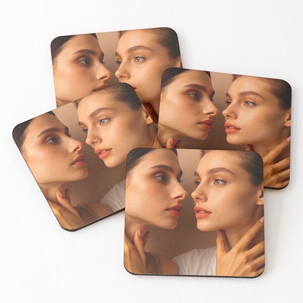Item preview, Soft Glam WLW Portrait | Tender Moment Lesbian Couple | Warm Romance Art designed and sold by IRON SIREN.