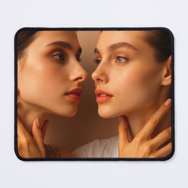 Item preview, Soft Glam WLW Portrait | Tender Moment Lesbian Couple | Warm Romance Art designed and sold by IRON SIREN.