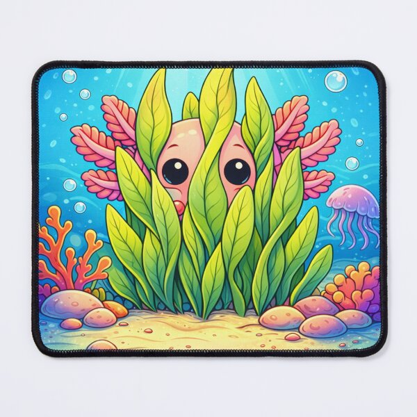 Item preview, Cute Axolotl Hiding in Reeds - Kawaii Underwater Creature designed and sold by ImagineNature.
