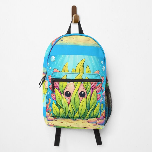 Item preview, Cute Axolotl Hiding in Reeds - Kawaii Underwater Creature designed and sold by ImagineNature.