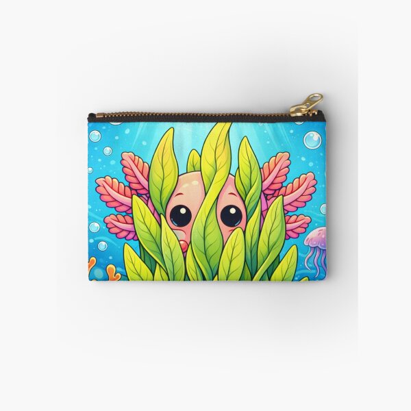 Item preview, Cute Axolotl Hiding in Reeds - Kawaii Underwater Creature designed and sold by ImagineNature.