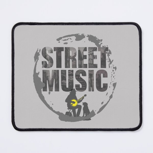 Item preview, Street Music Guitar Player with Dog Vintage Urban Musician Design. designed and sold by LunaPrintCo.