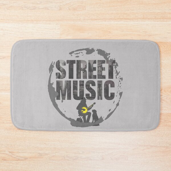 Item preview, Street Music Guitar Player with Dog Vintage Urban Musician Design. designed and sold by LunaPrintCo.