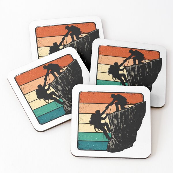Item preview, Helping Hand – Retro Rock Climbing Sunset Sticker designed and sold by GabeMountainArt.