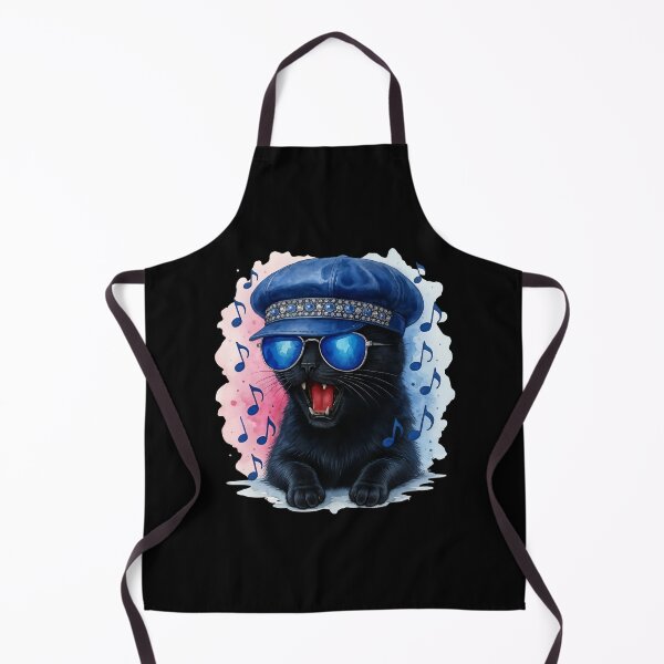 Item preview, Sassy Sasha Singing Cat with Sunglasses and Blue Cap (black) designed and sold by Pioneer Spirit Market.