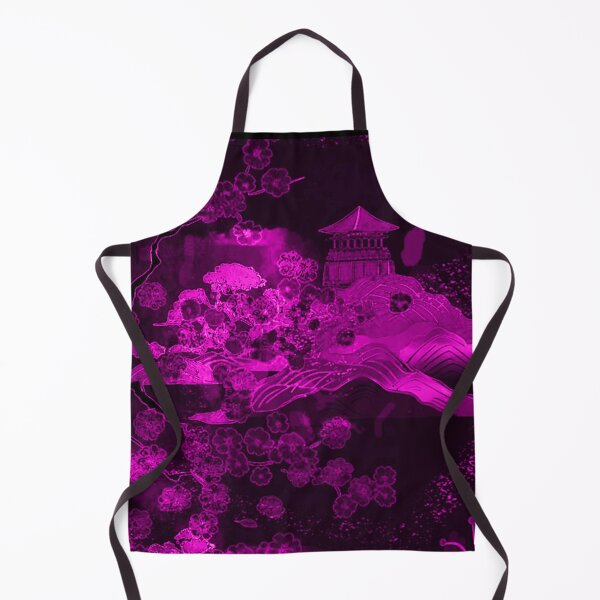 Item preview, Neon Sakura Dreamscape – Magenta Night Pagoda Art IV designed and sold by BatNature.