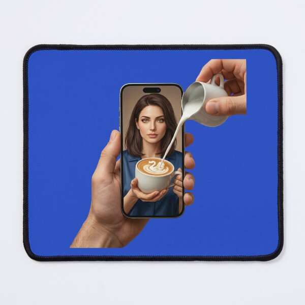 Item preview, Pouring Milk into Smartphone Coffee - Surreal Aesthetic Art designed and sold by Utopian-Magic.