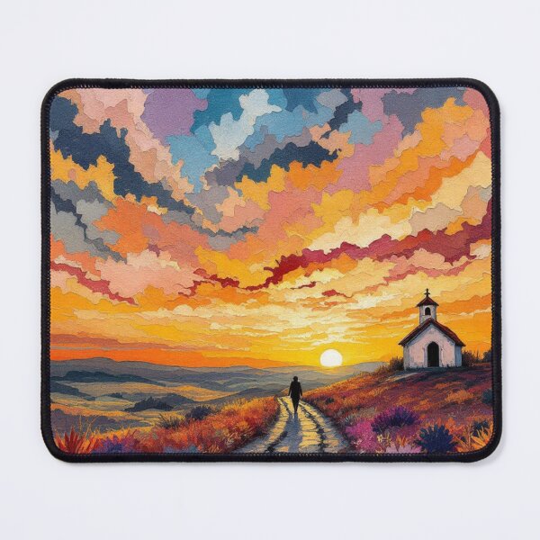 Item preview, Sunset over the chapel (Camino de Santiago) designed and sold by jefboutique6150.