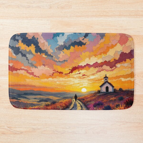 Item preview, Sunset over the chapel (Camino de Santiago) designed and sold by jefboutique6150.