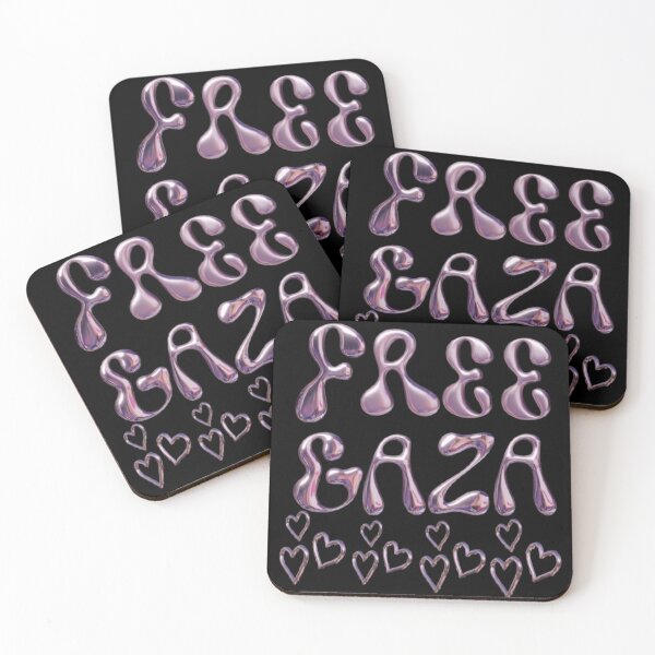 Item preview, Free Gaza Metallic Chrome | Palestinian Freedom | Hope Hearts designed and sold by Rawafi Art Studio.