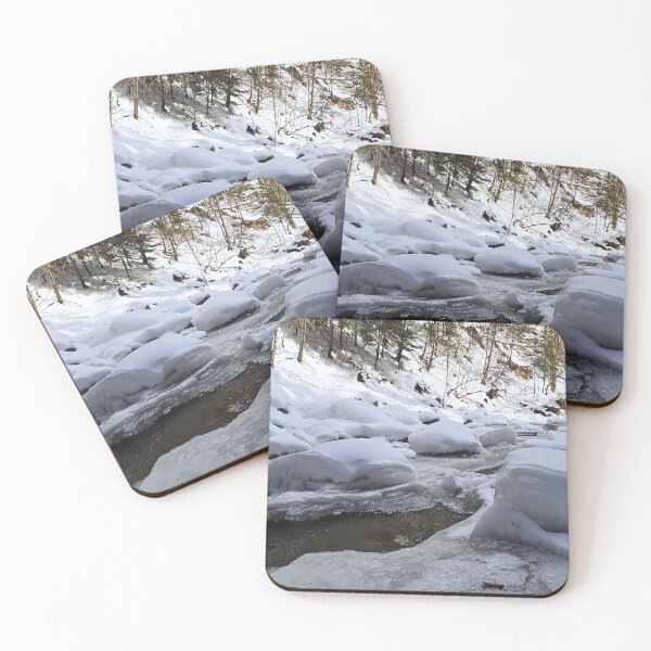 Item preview, Winter Mountain River – Frozen Stream Scenic Nature Landscape from Romania designed and sold by MSMPrintDesign.