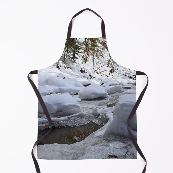 Item preview, Winter Mountain River – Frozen Stream Scenic Nature Landscape from Romania designed and sold by MSMPrintDesign.