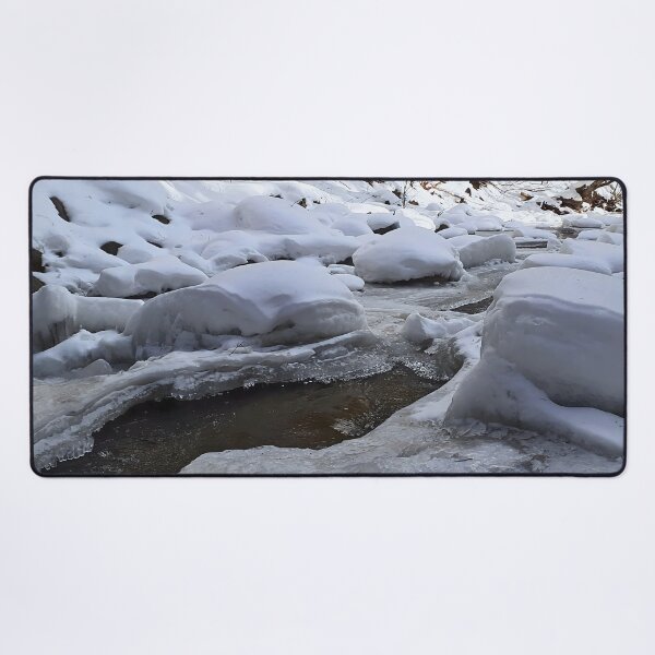 Item preview, Winter Mountain River – Frozen Stream Scenic Nature Landscape from Romania designed and sold by MSMPrintDesign.