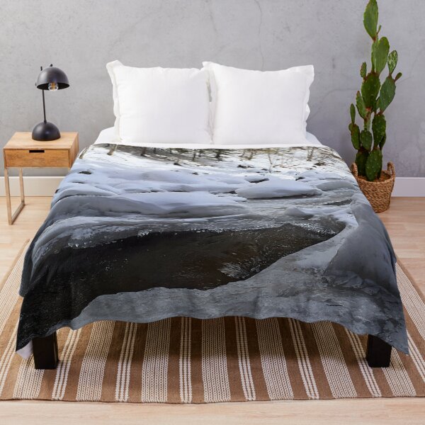 Item preview, Winter Mountain River – Frozen Stream Scenic Nature Landscape from Romania designed and sold by MSMPrintDesign.