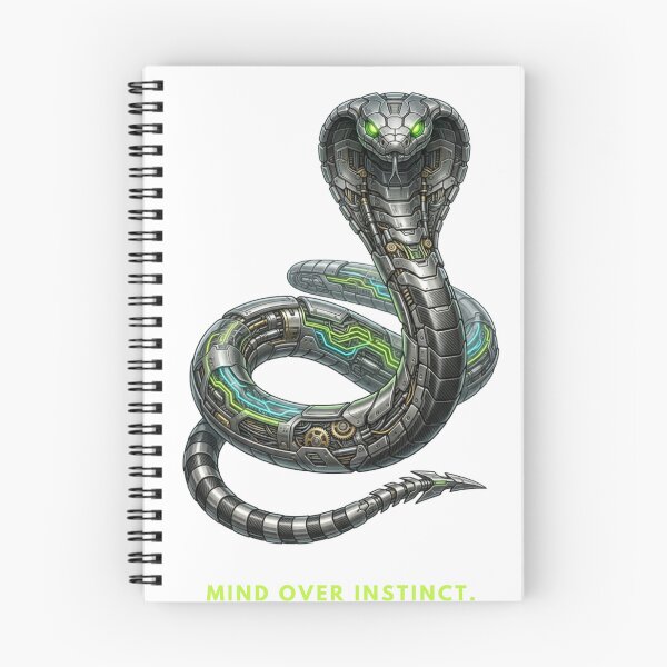 Aperçu de l'œuvre L'esprit sur l'instinct : l'art biomécanique du serpent cybernétique créée et vendue par CalmFrameArt.