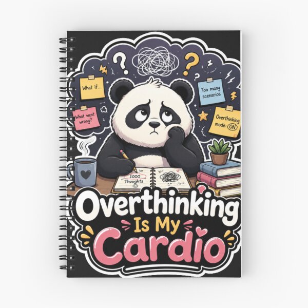 Item preview, Overthinking Is My Cardio Panda Sticker  designed and sold by PixoNest.