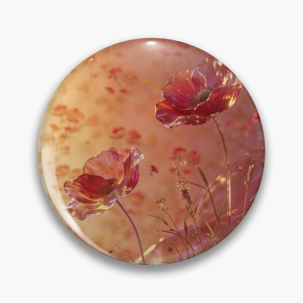 Item preview,  Glowing Glass Poppies in Liquid Gold designed and sold by TatyanaArt.