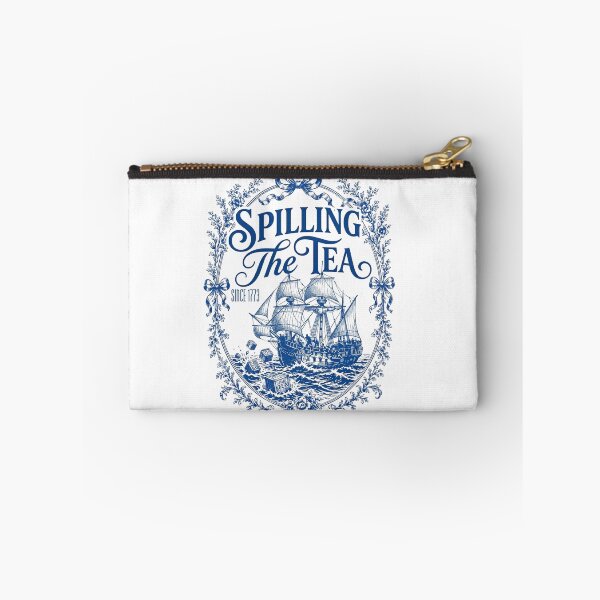 Item preview, Blue Toile Spilling The Tea Since 1773 Party History Pun  designed and sold by ZACK ART.