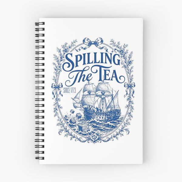 Item preview, Blue Toile Spilling The Tea Since 1773 Party History Pun  designed and sold by ZACK ART.