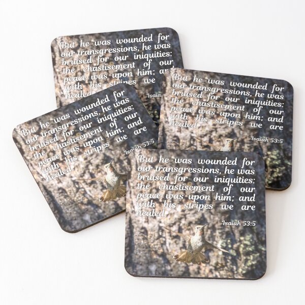 Item preview, Isaiah 53:5 - With His Stripes We Are Healed - Inspirational Bible Verse designed and sold by InsprtnlArtbyDP.