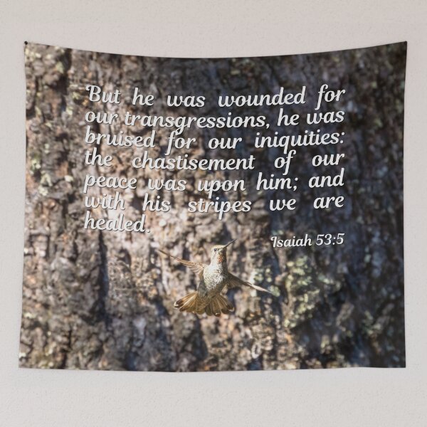 Item preview, Isaiah 53:5 - With His Stripes We Are Healed - Inspirational Bible Verse designed and sold by InsprtnlArtbyDP.