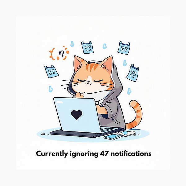 Item preview, Currently Ignoring 47 Notifications designed and sold by PawAndWork.