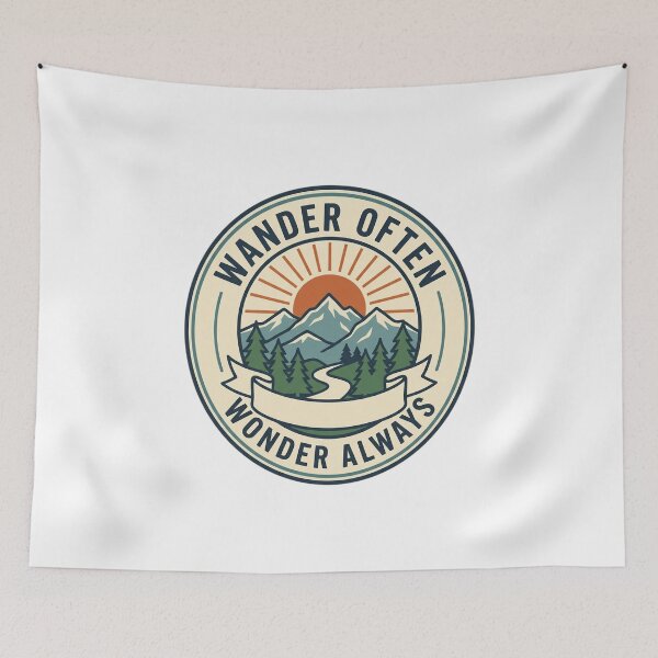 Item preview, Wander Often – Vintage Mountain Hiking Adventure Shirt designed and sold by AlexNik.