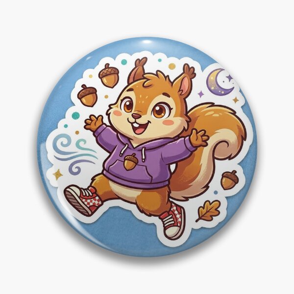 Item preview, : Happy Cartoon Squirrel in Purple Hoodie designed and sold by Ak-art-shop.