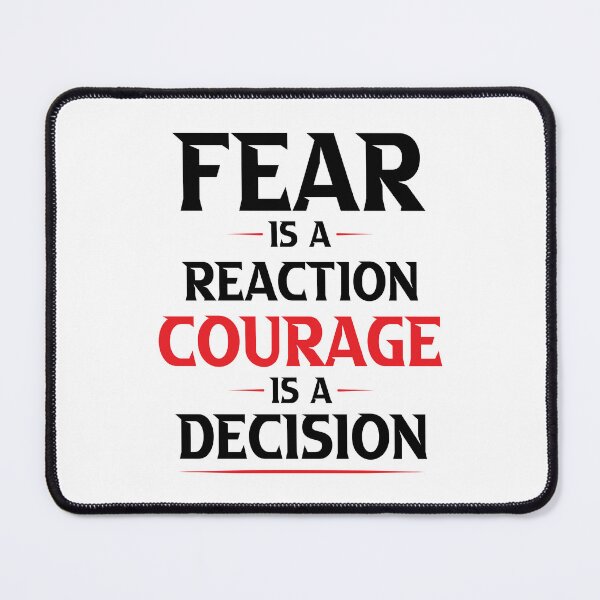 Item preview, Fear Is a Reaction Courage Is a Decision – Motivational Typography Wall Art Design designed and sold by KHALED DESIGN.
