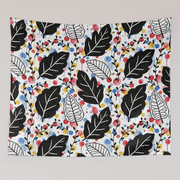 Item preview, Bold Botanical Leaves Colorful Berries Pattern designed and sold by wissal.studio.
