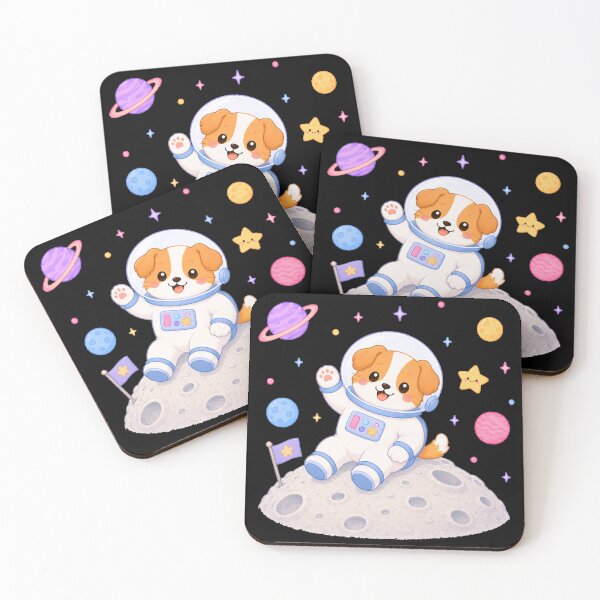 Item preview, Cute Kawaii Dog Astronaut on the Moon designed and sold by Seculinator.