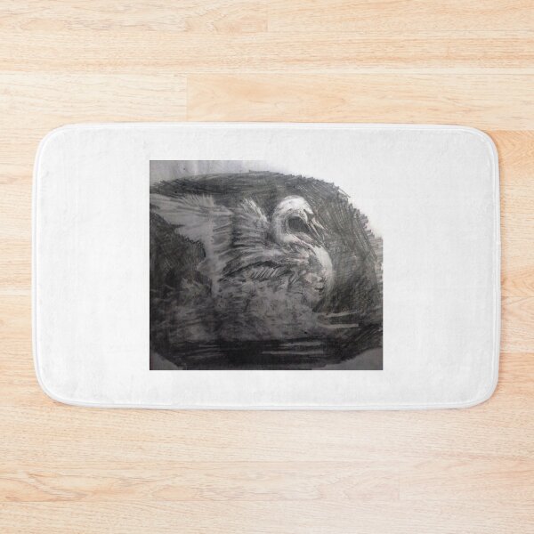 Item preview, 1900s vintage Black and white swan in lake pencil portrait  designed and sold by Shukasya-Arts.