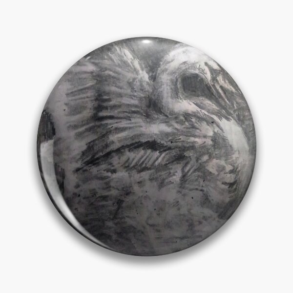 Item preview, 1900s vintage Black and white swan in lake pencil portrait  designed and sold by Shukasya-Arts.