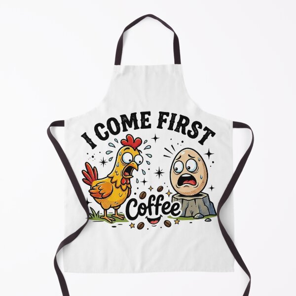 Item preview, Coffee Comes First - Funny Chicken and Egg Paradox Comic designed and sold by AbderraimArt.
