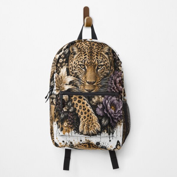 Item preview, Luxury Leopard with Flowers – Botanical Wildlife Art designed and sold by GalleryPeak.