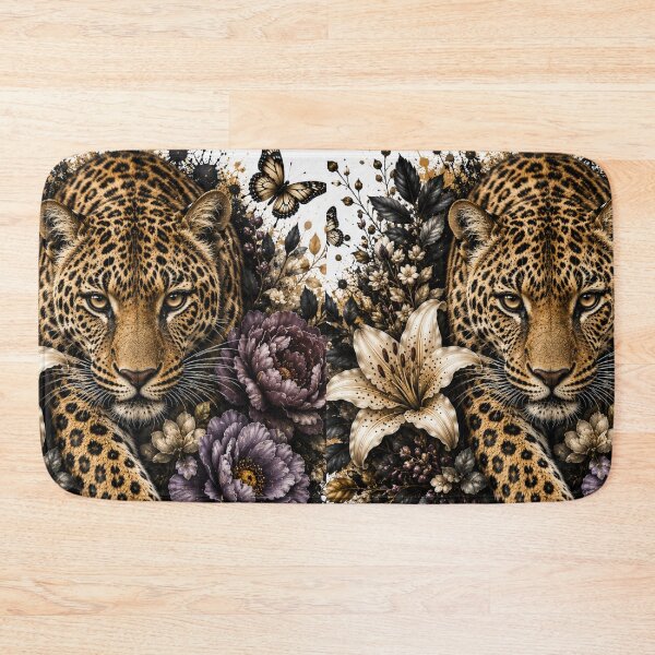 Item preview, Luxury Leopard with Flowers – Botanical Wildlife Art designed and sold by GalleryPeak.