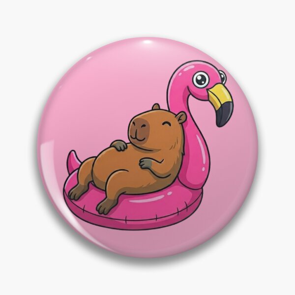 Item preview, Summer Capybara Flamingo Float designed and sold by Ivy-Triggs.