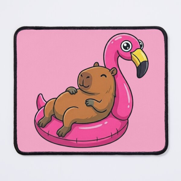 Item preview, Summer Capybara Flamingo Float designed and sold by Ivy-Triggs.
